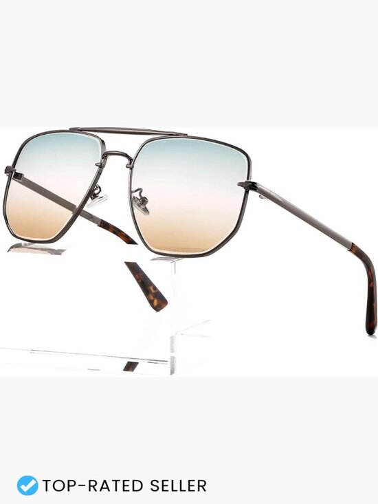 Oversized Square Aviator Sunglasses Classic Pilot UV400 Shield main image 4
